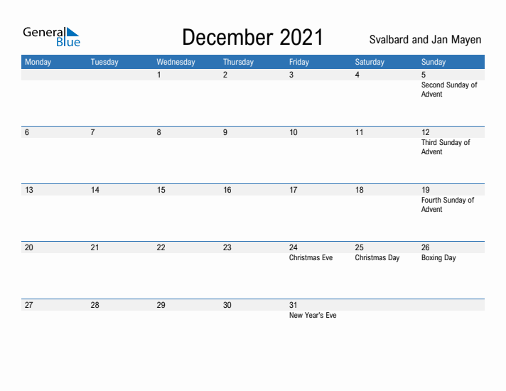 Fillable December 2021 Calendar