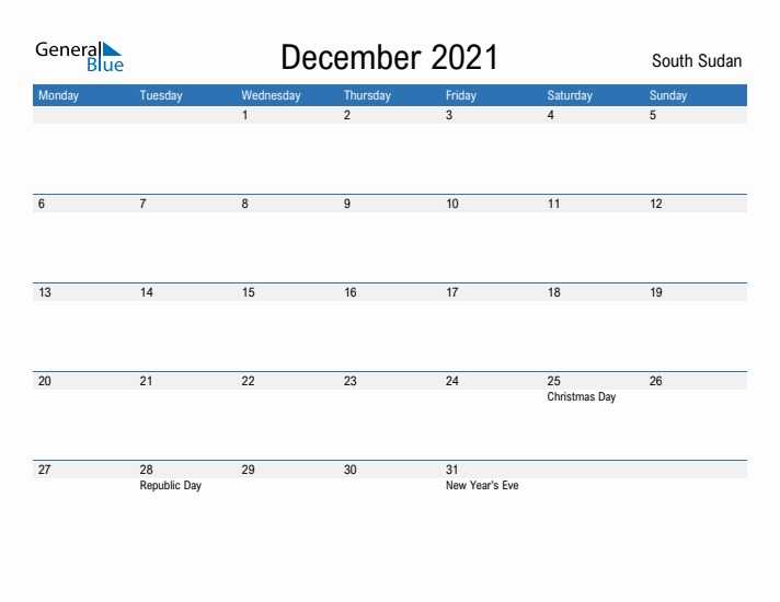 Fillable December 2021 Calendar