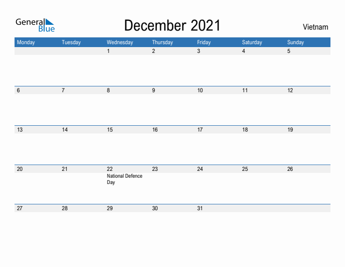 Fillable December 2021 Calendar