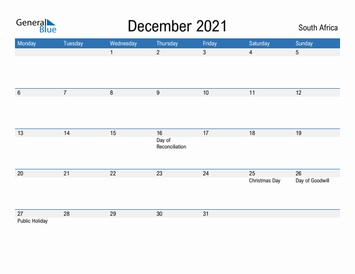 Fillable December 2021 Calendar