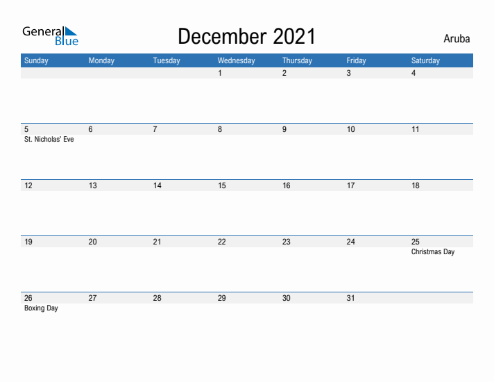 Fillable December 2021 Calendar