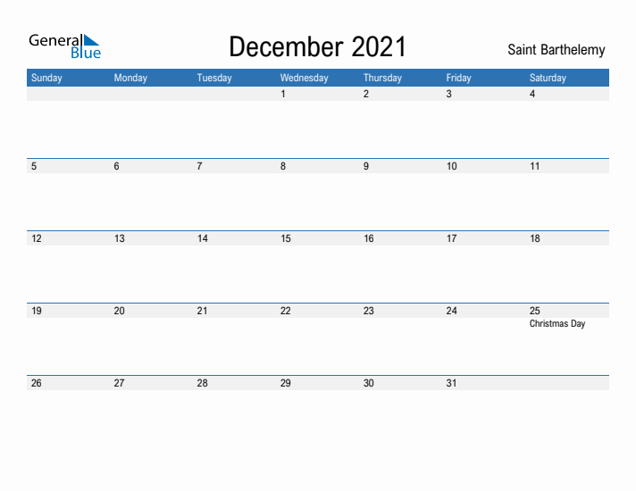 Fillable December 2021 Calendar