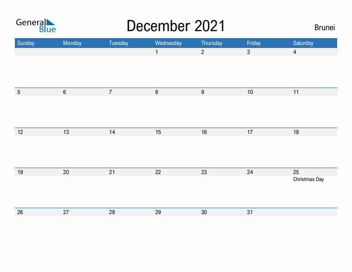 Fillable December 2021 Calendar