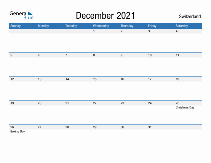 Fillable December 2021 Calendar