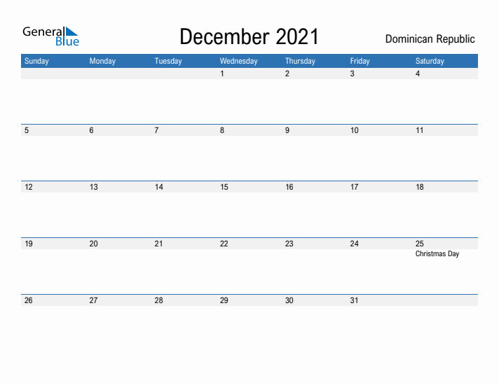 Fillable December 2021 Calendar