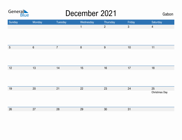 Fillable December 2021 Calendar