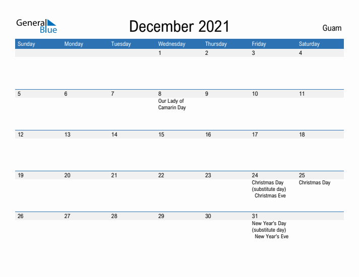 Fillable December 2021 Calendar