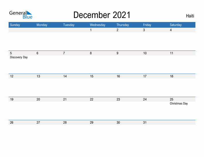 Fillable December 2021 Calendar