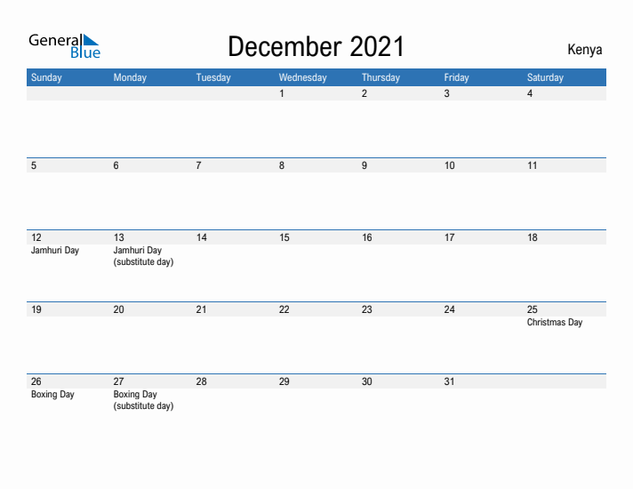 Fillable December 2021 Calendar