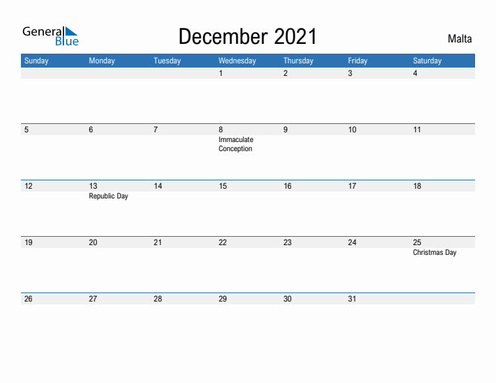 Fillable December 2021 Calendar