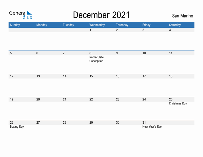 Fillable December 2021 Calendar