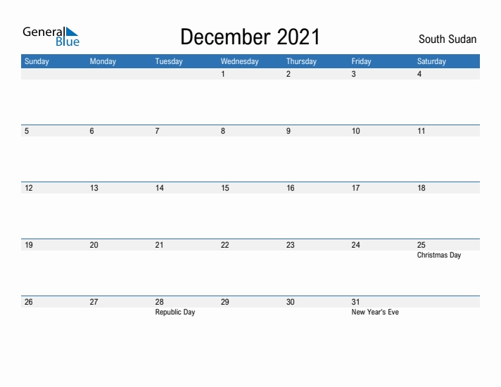 Fillable December 2021 Calendar