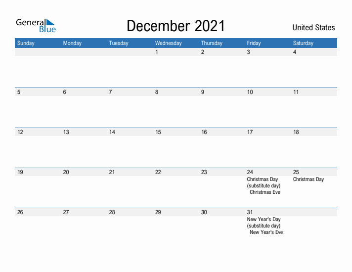 Fillable December 2021 Calendar