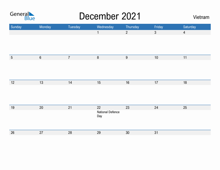 Fillable December 2021 Calendar