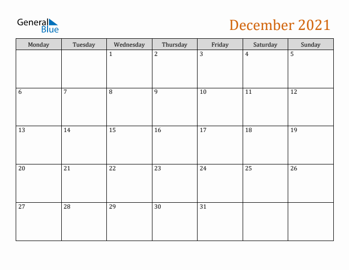 Editable December 2021 Calendar