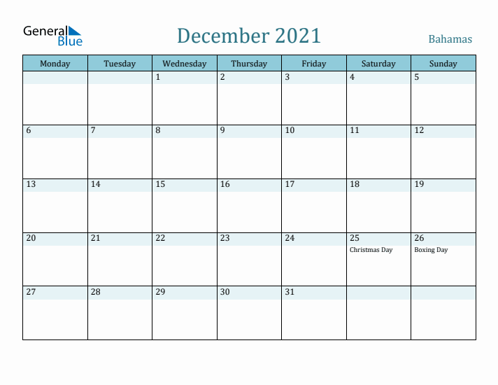 December 2021 Calendar with Holidays