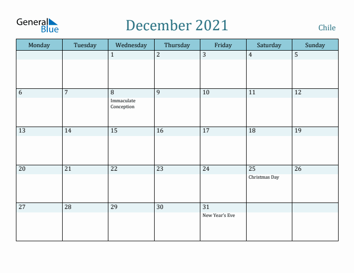 December 2021 Calendar with Holidays