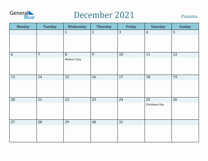 December 2021 Calendar with Holidays