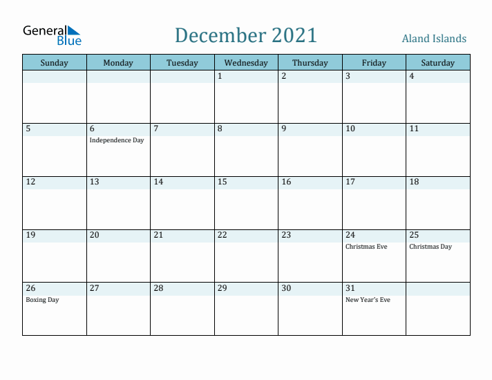 December 2021 Calendar with Holidays