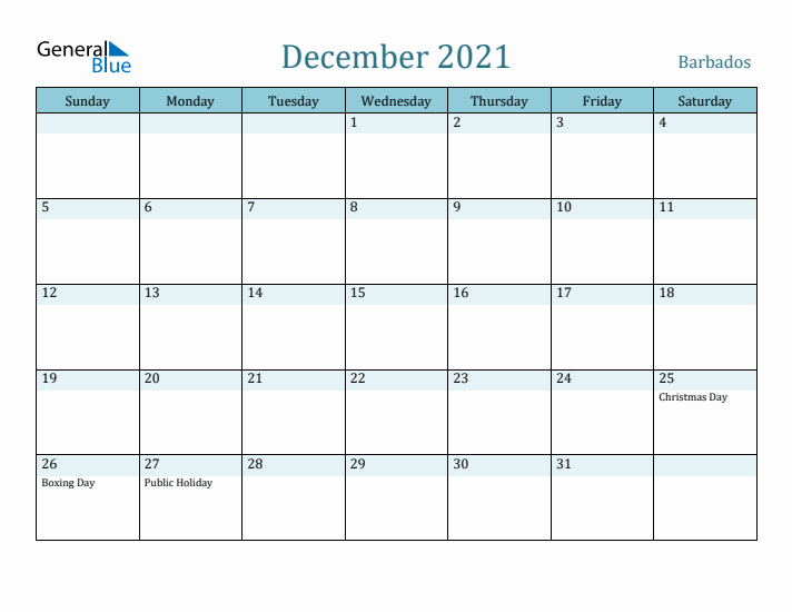 December 2021 Calendar with Holidays