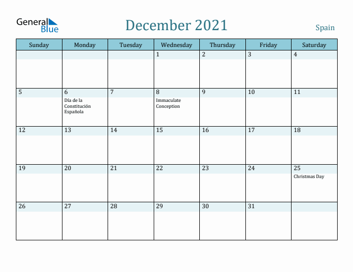 December 2021 Calendar with Holidays