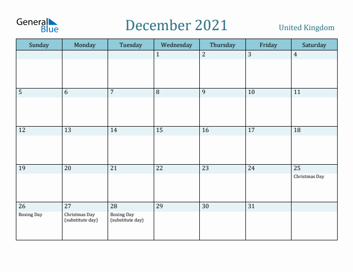 December 2021 Calendar with Holidays