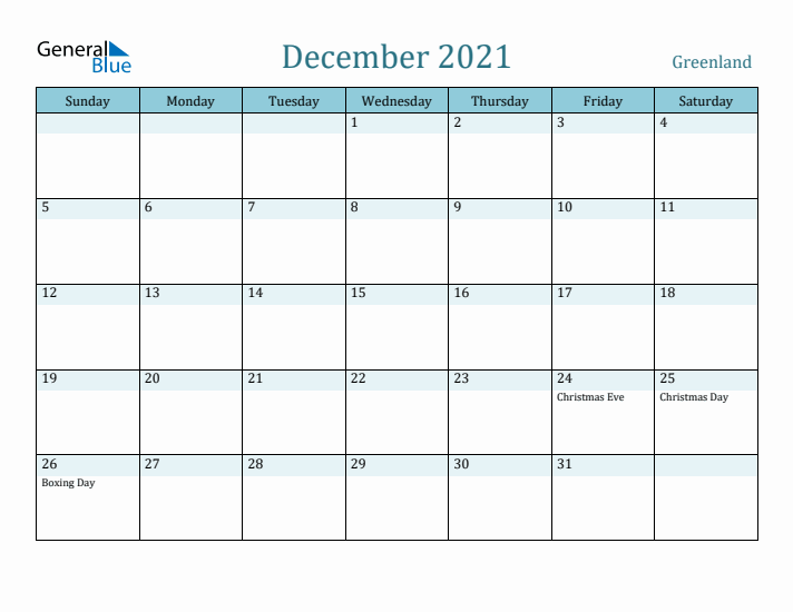 December 2021 Calendar with Holidays