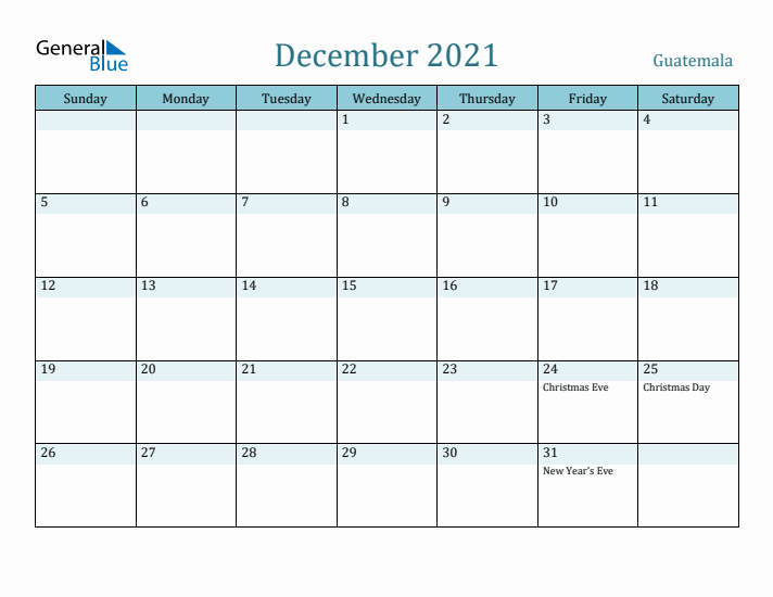 December 2021 Calendar with Holidays