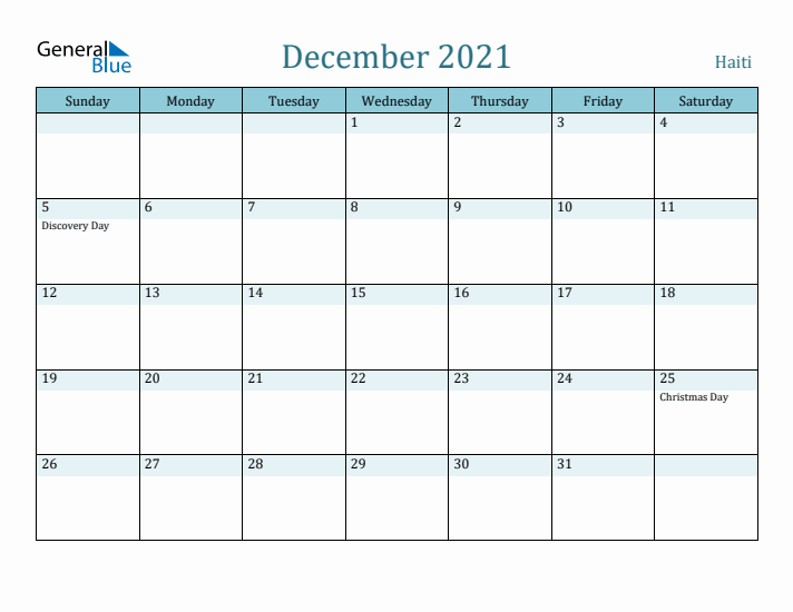 December 2021 Calendar with Holidays