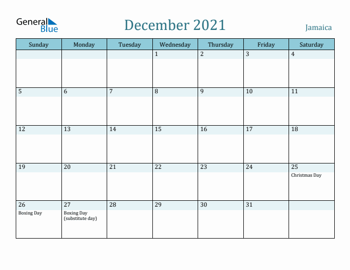 December 2021 Calendar with Holidays