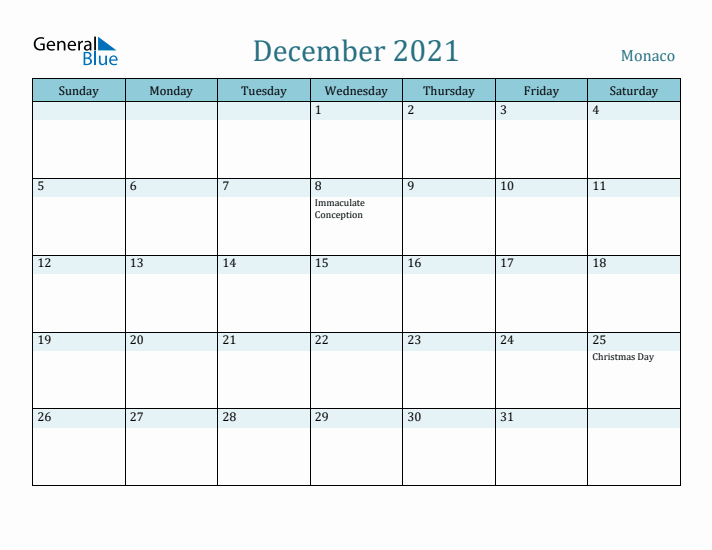 December 2021 Calendar with Holidays