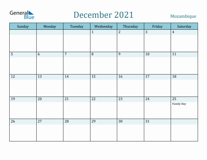 December 2021 Calendar with Holidays