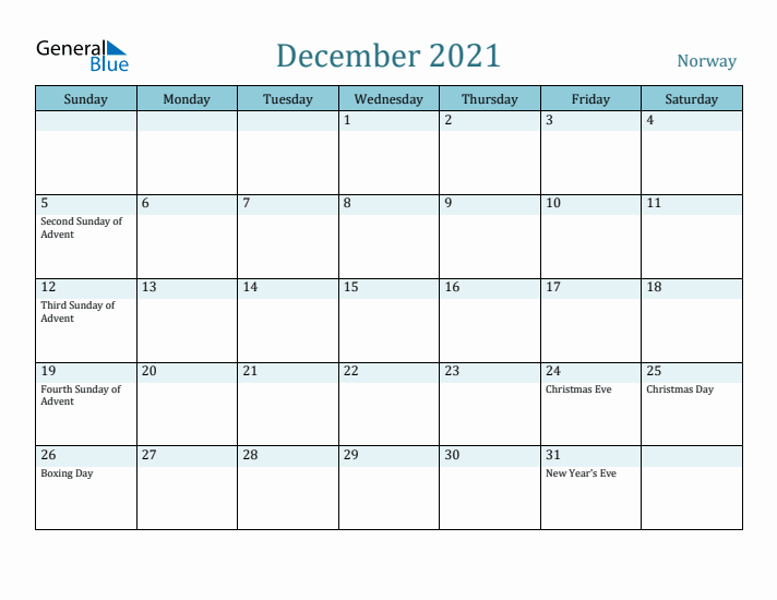 December 2021 Calendar with Holidays