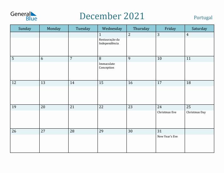 December 2021 Calendar with Holidays