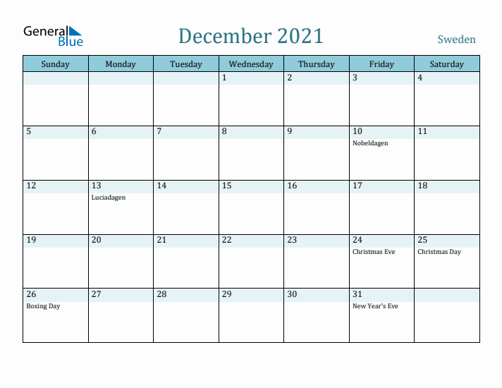 December 2021 Calendar with Holidays