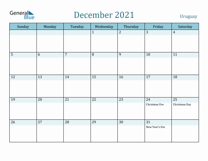 December 2021 Calendar with Holidays