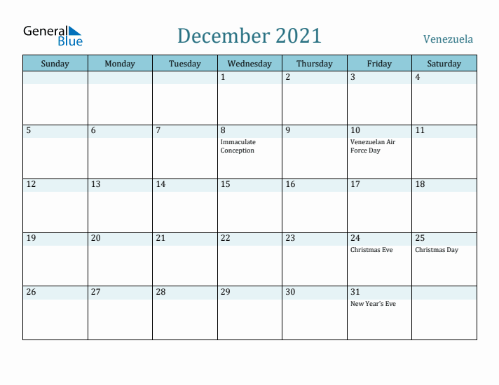 December 2021 Calendar with Holidays