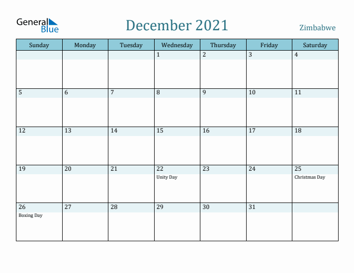 December 2021 Calendar with Holidays