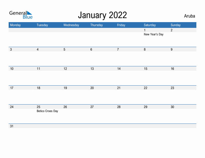 Fillable January 2022 Calendar