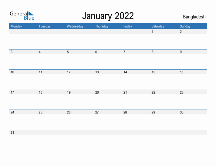 Fillable January 2022 Calendar