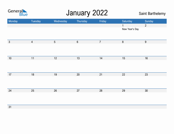 Fillable January 2022 Calendar