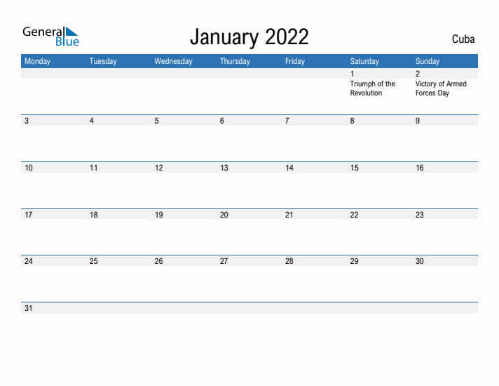 Fillable January 2022 Calendar