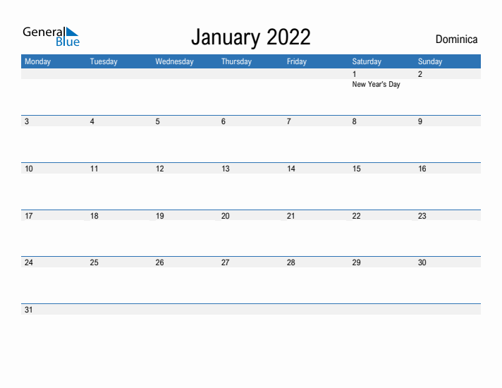 Fillable January 2022 Calendar