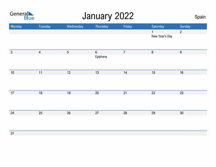 Fillable January 2022 Calendar