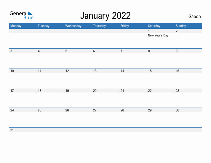 Fillable January 2022 Calendar