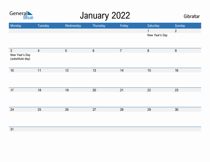 Fillable January 2022 Calendar