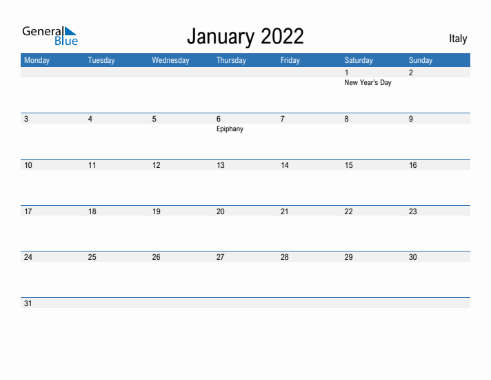 Fillable January 2022 Calendar