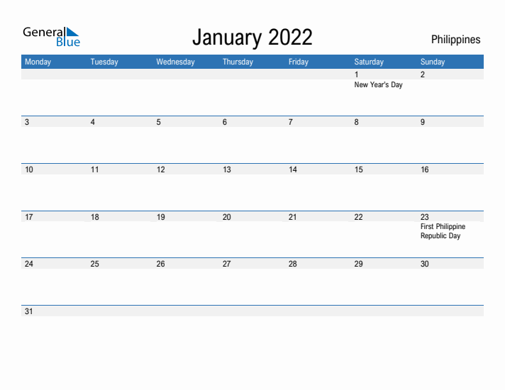 Fillable January 2022 Calendar