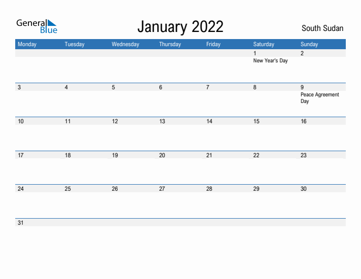 Fillable January 2022 Calendar