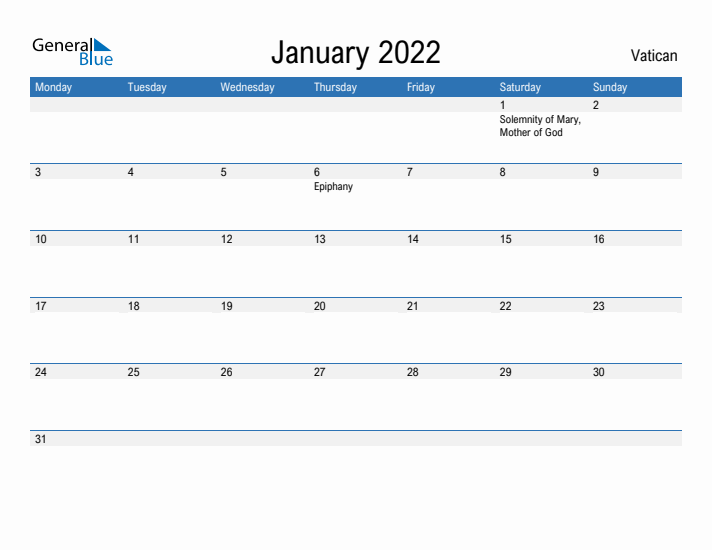 Fillable January 2022 Calendar